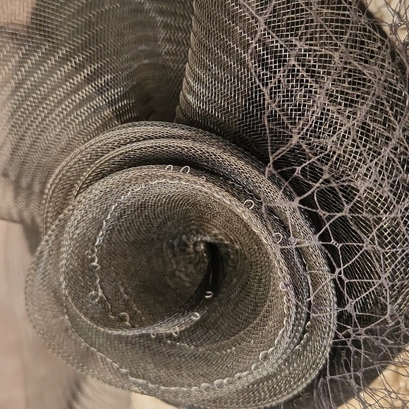 BOLLMAN HAT CO Bowler Style Hat 100% Black Wool Felt with Netting & Bow - Picture 10 of 10